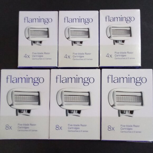 FLAMINGO LILAC RAZOR HANDLE KIT with 2 REFILLS/CARTRIDGES and 36 REFILLS - Picture 8 of 10